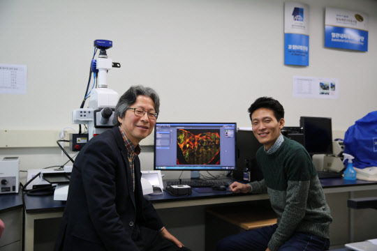 고규영 연구단장(왼쪽)과 박진성 연구원의 모습
